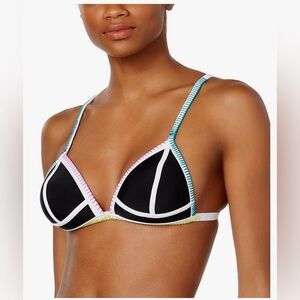 🆕 Hula Honey Juniors Colorblock Triangle Push Up Bikini Top, Medium